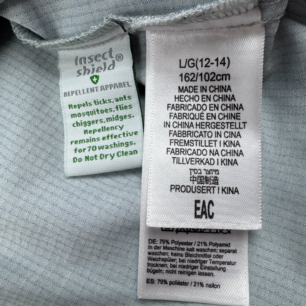 ExOfficio Women’s BugsAway Brisa Long Sleeve Shirt Insect Shield Light Blue Sz L - Picture 5 of 6